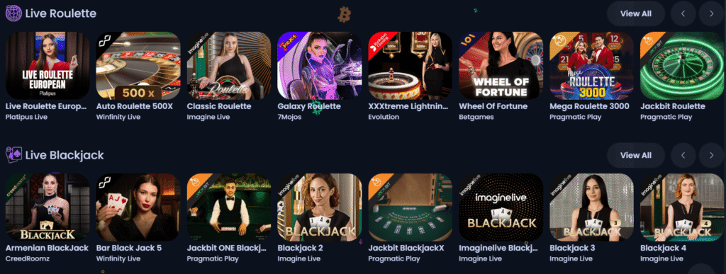 Jackbit live casino