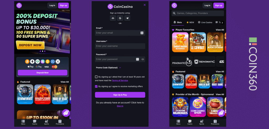 CoinCasino mobile