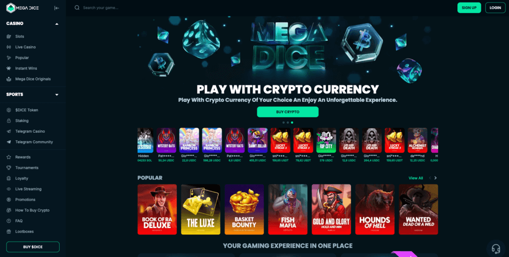 megadice native tokens